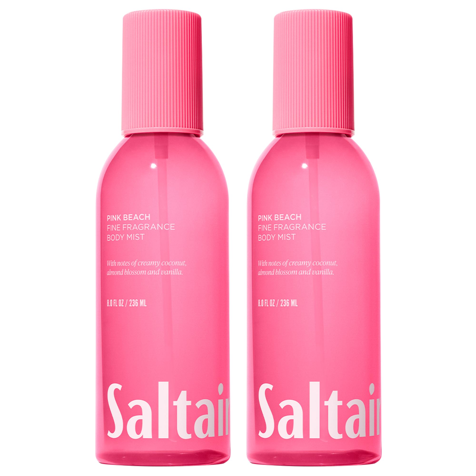 Saltair Pink Beach bottle duo shown for easy layering and on-the-go scent.