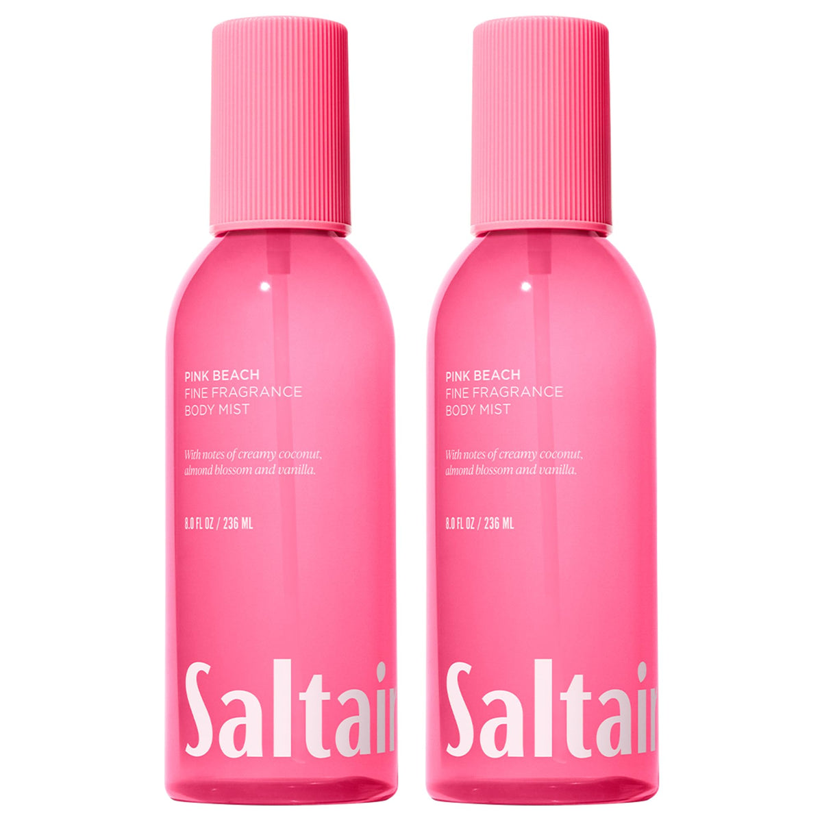 Saltair Pink Beach bottle duo shown for easy layering and on-the-go scent.