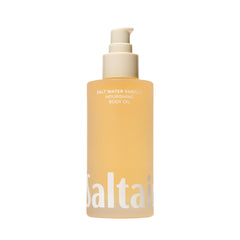 Saltair Saltwater Vanilla bottle pump shows non-greasy, quick hydration for dry skin.