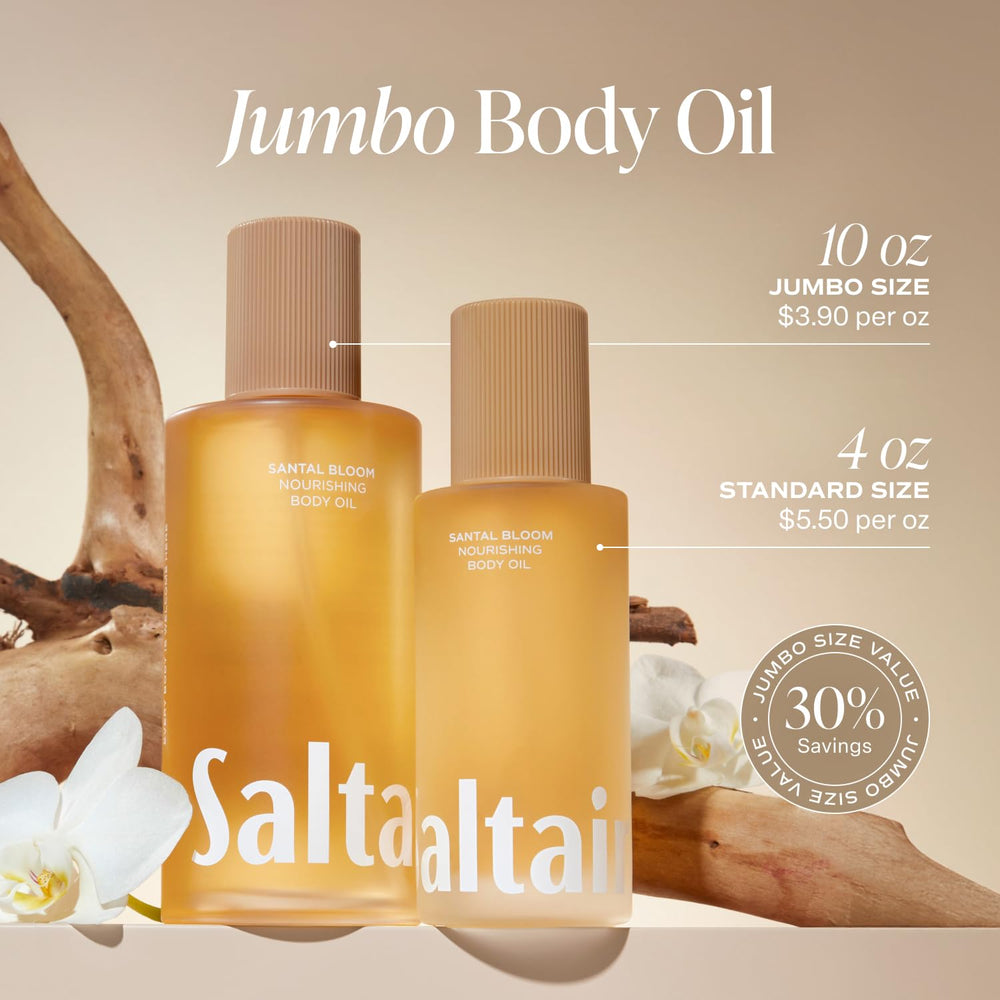 Saltair Santal Bloom pump in action delivers a light, non-greasy application.