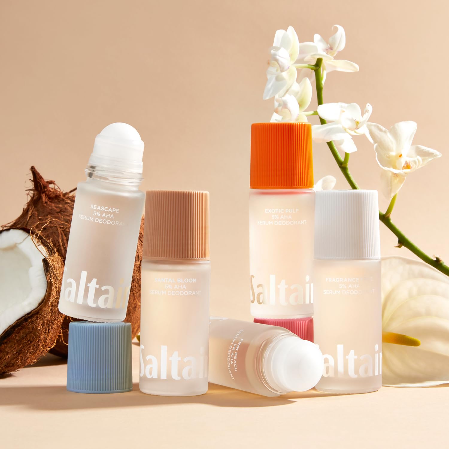 Saltair Brand logo packaging emphasizes cruelty-free and vegan body care.