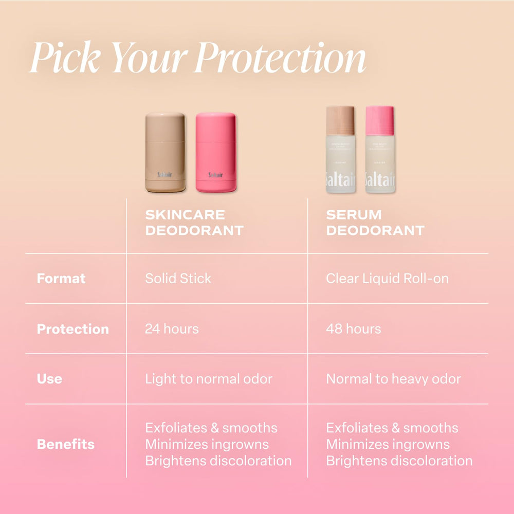 Saltair Serum Deodorant close-up texture shows quick-drying, non-staining formula.