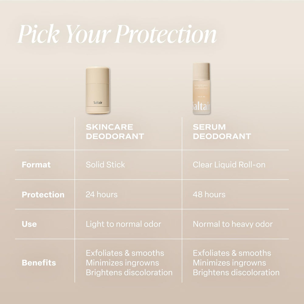 Saltair Serum Deodorant salt water vanilla fragrance splash highlights sensory coastal experience.