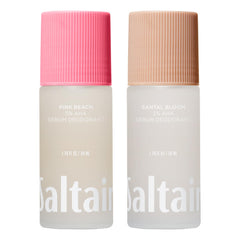 Saltair Serum Deodorant Pink Beach bottle showcases signature scent and long-lasting odor protection.