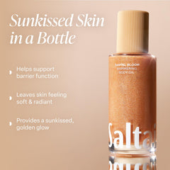 Saltair Shimmering Oil pump application shows easy, non-greasy moisturizing in action.