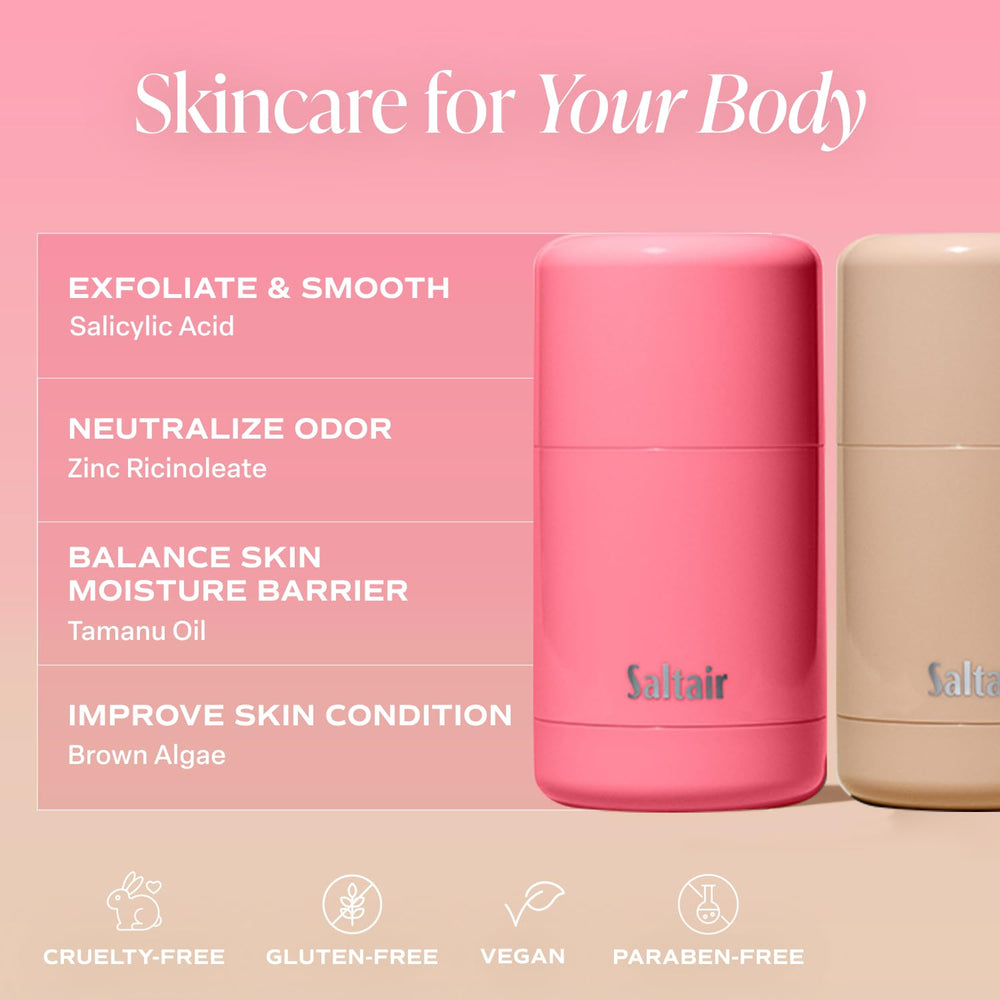 Saltair Skincare Deodorant glide showcases smooth, residue-free application.