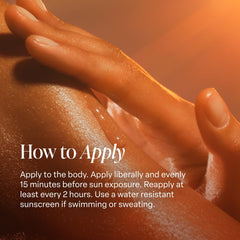 Saltair SPF Body Oil applied by hand displays quick, mess-free application.