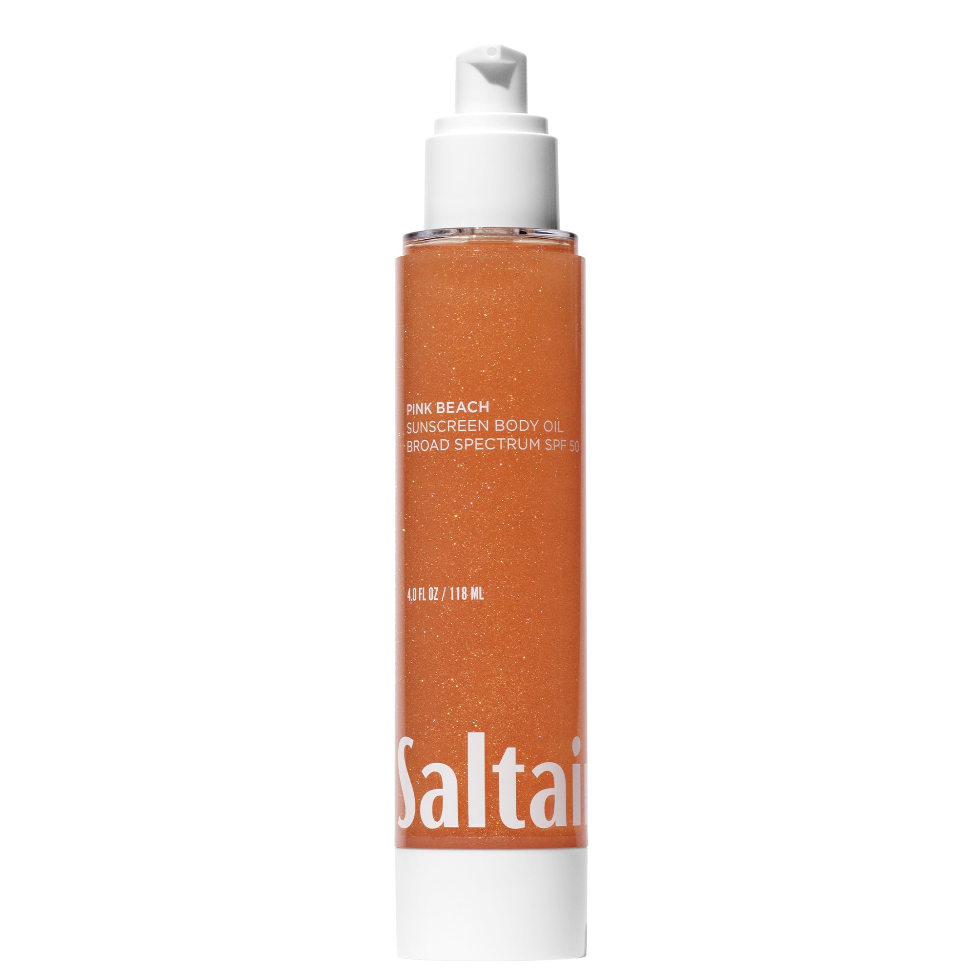 Saltair SPF Body Oil bottle on countertop demonstrates portable sun care.