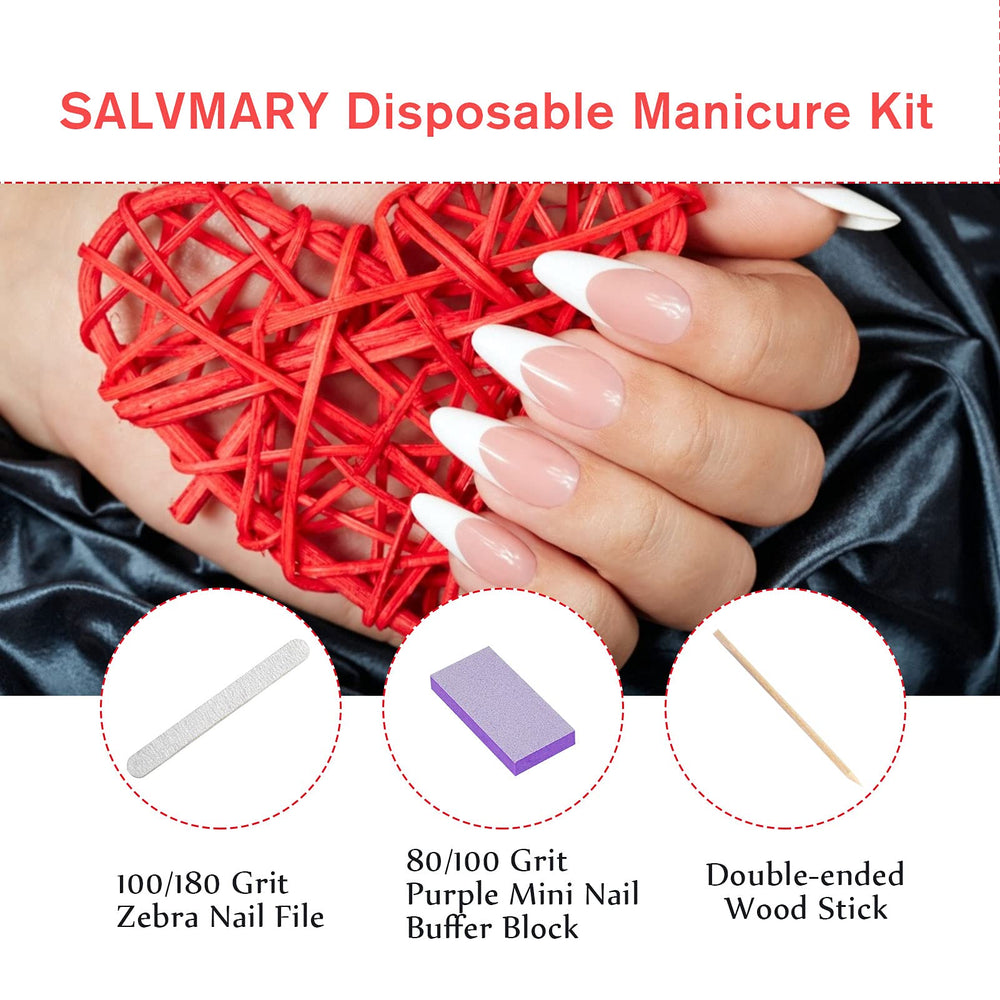 SALVMARY purple mini buffer 80/100 grit for prepping nails before polish.