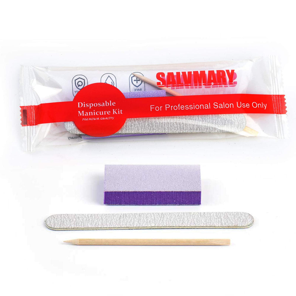 SALVMARY wood nail file 100/180 grit for precise shaping on natural and acrylic nails.