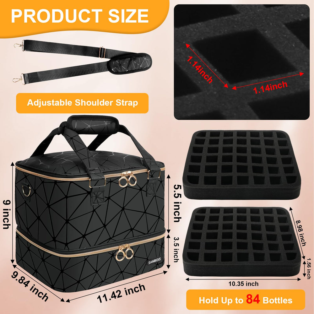 Sambois top handles with metal buckles prevent accidental openings in transit.