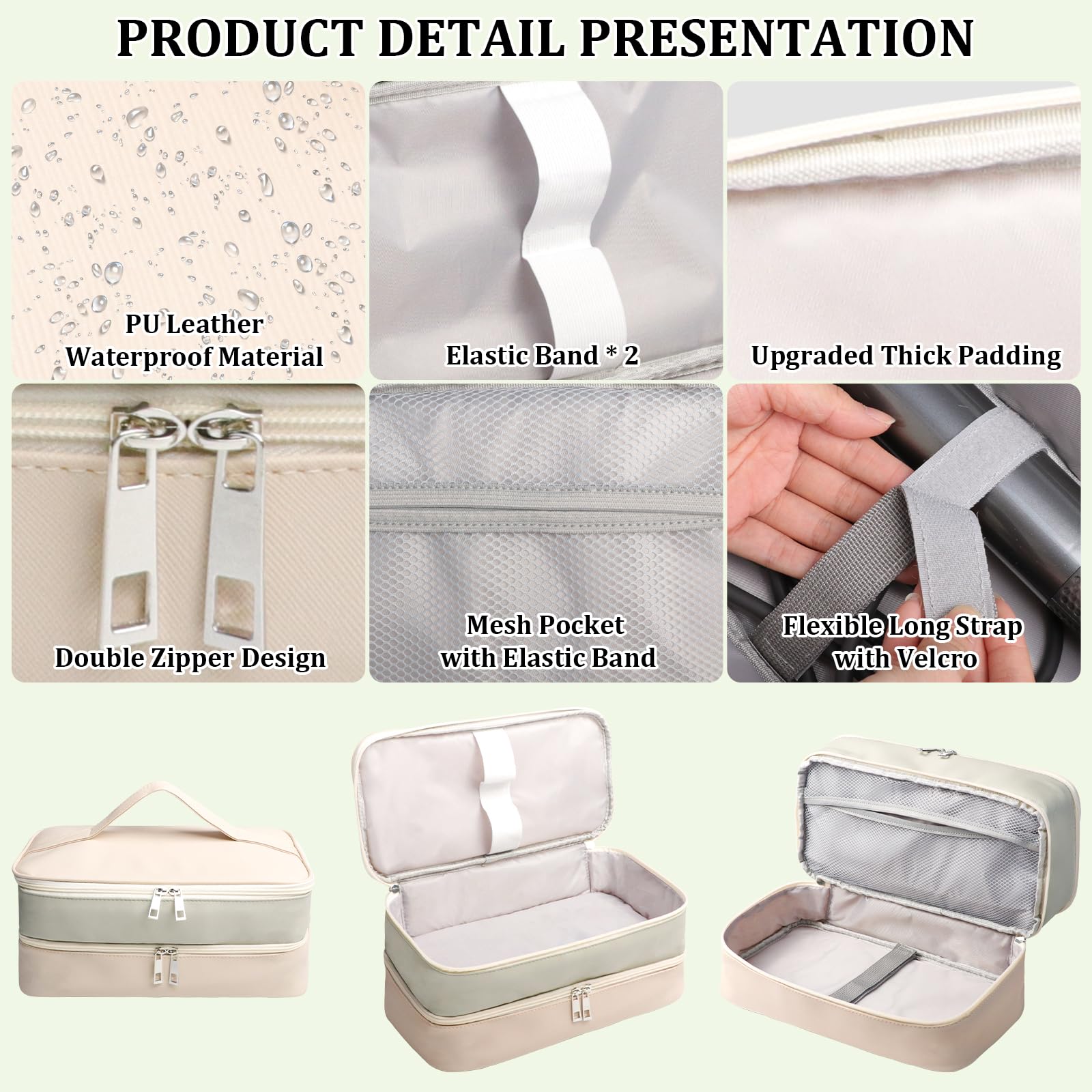 Sambois travel case dimensions 13.4 by 6.5 by 6 inches enable compact packing.