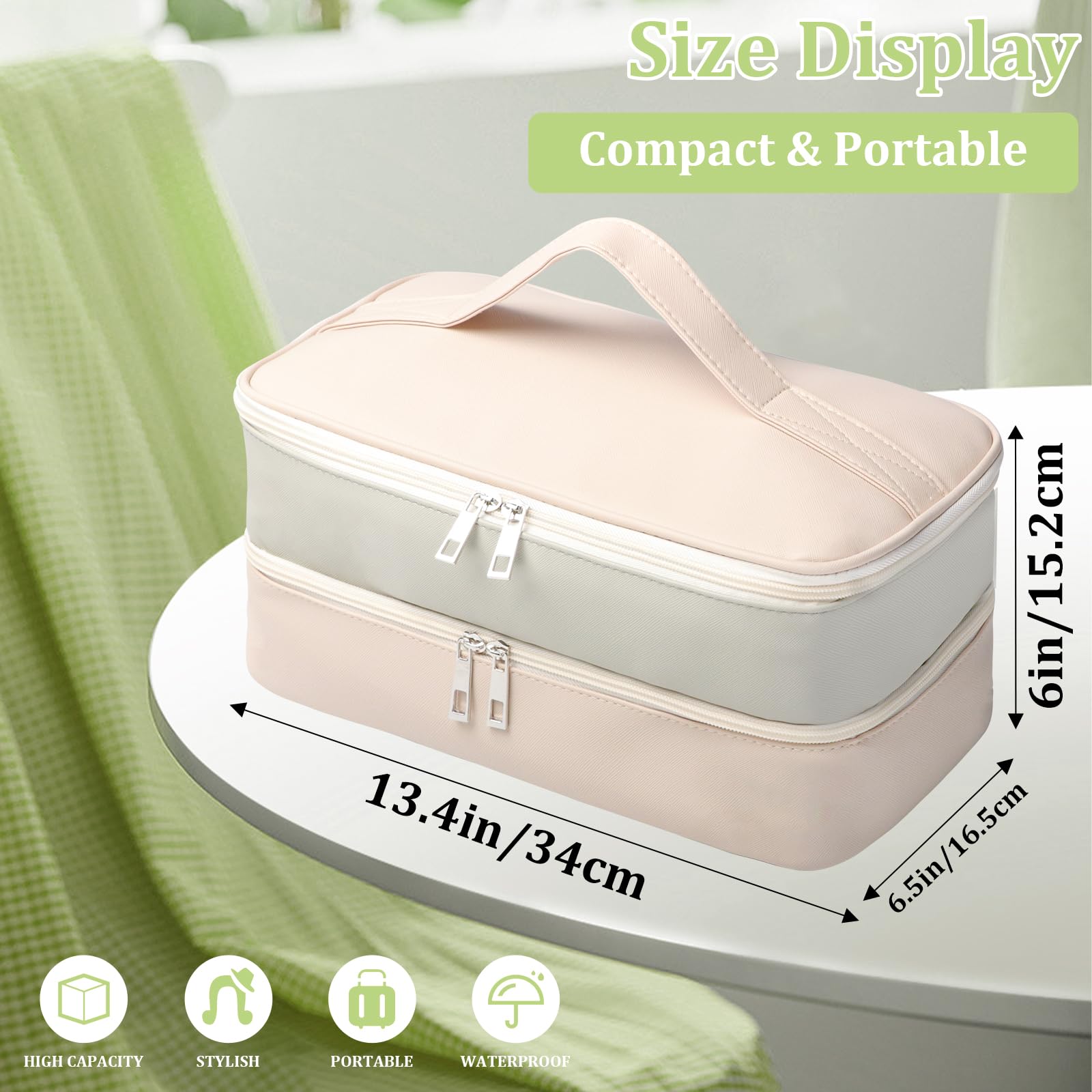 Sambois travel case top handle offers easy carrying during trips.