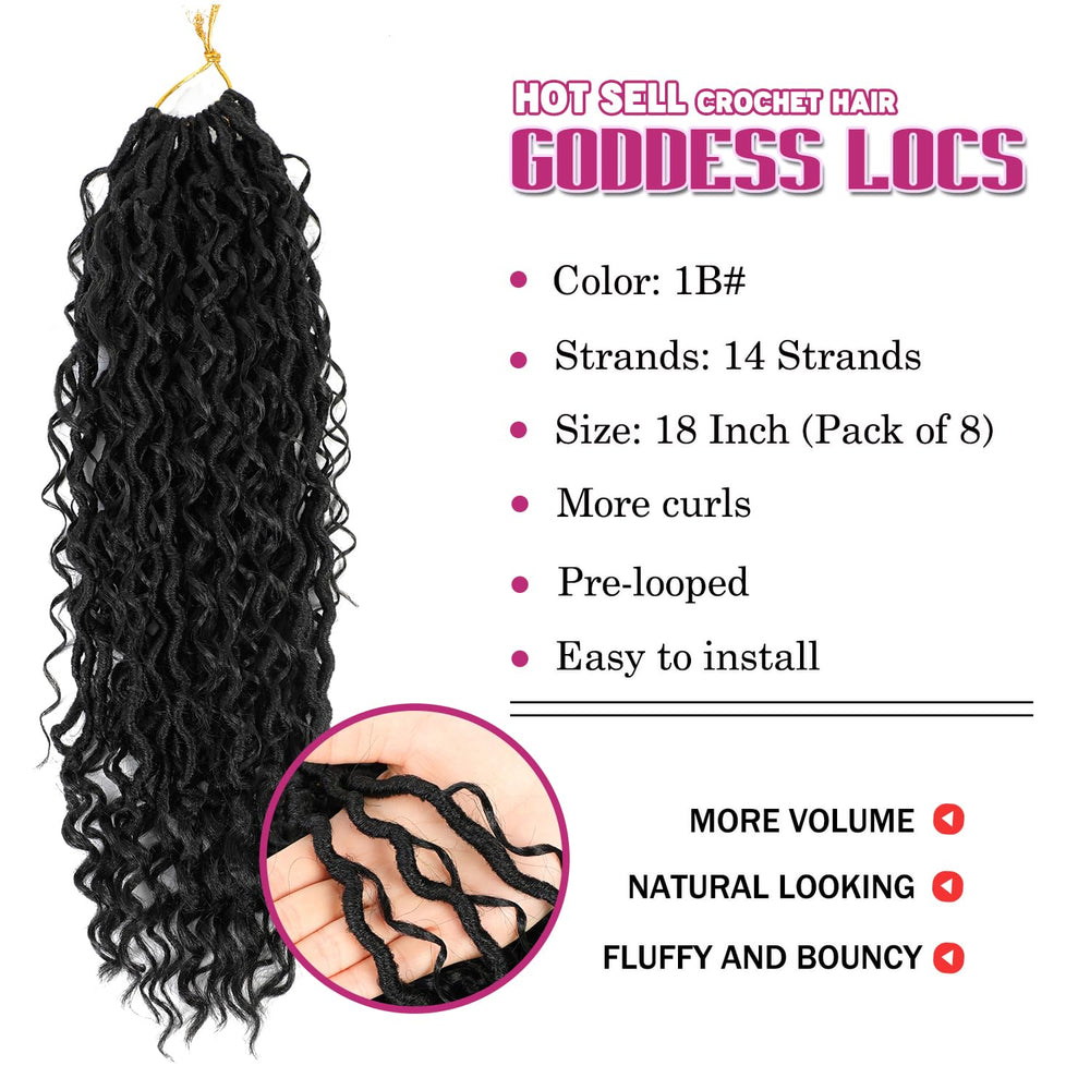SAMBRAID Goddess Locs 14 strands per pack for fluffy volume and fullness.