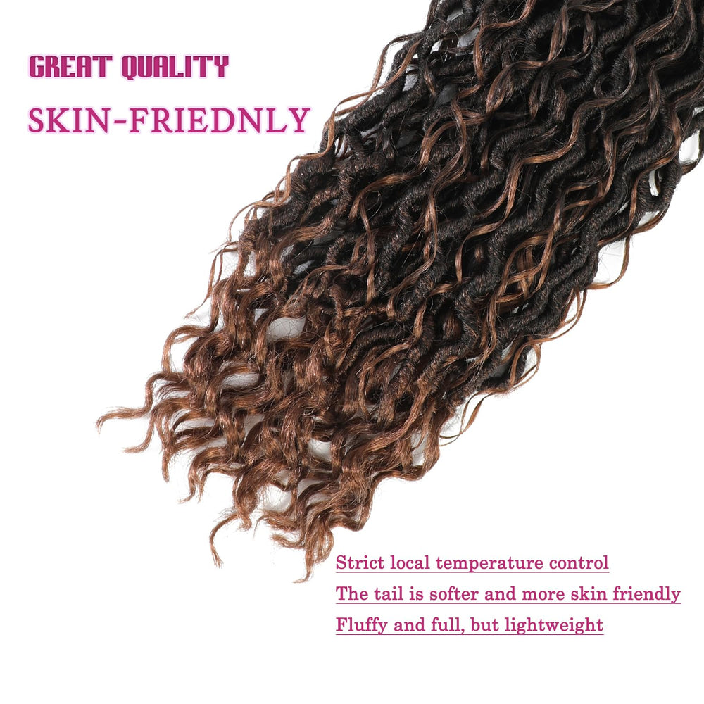 SAMBRAID Goddess Locs 14in color T1B/27 image highlights warm caramel blend.
