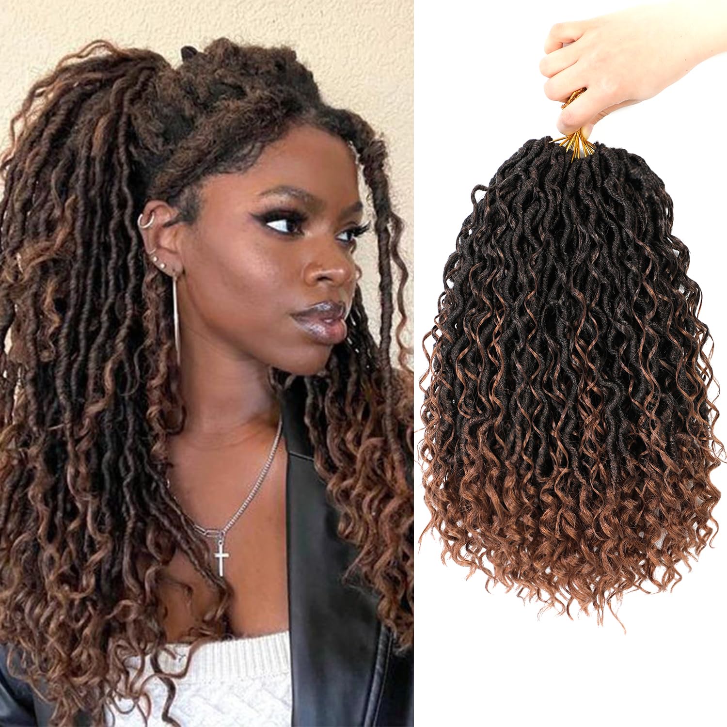 SAMBRAID Goddess Locs 14in pack hero image shows full-head ready protective crochet style.