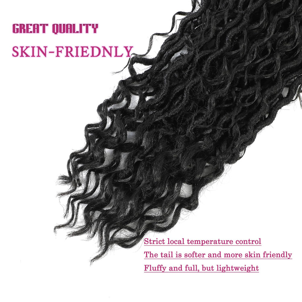 SAMBRAID Goddess Locs in 18-inch length for dramatic yet lightweight drape.