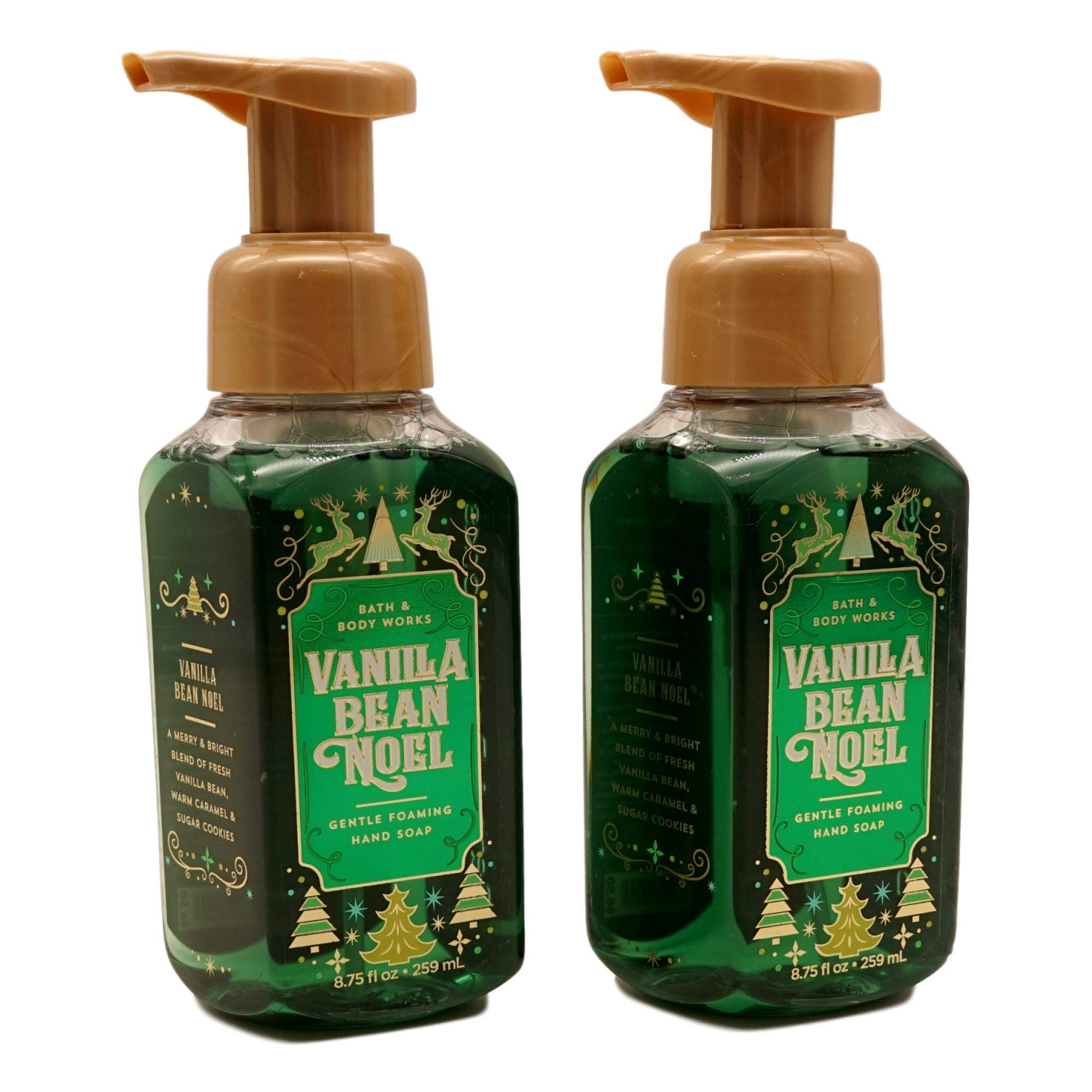 Sameriver Vanilla Bean Noel hand soap bottle 2-pack for smooth hands and inviting scent.