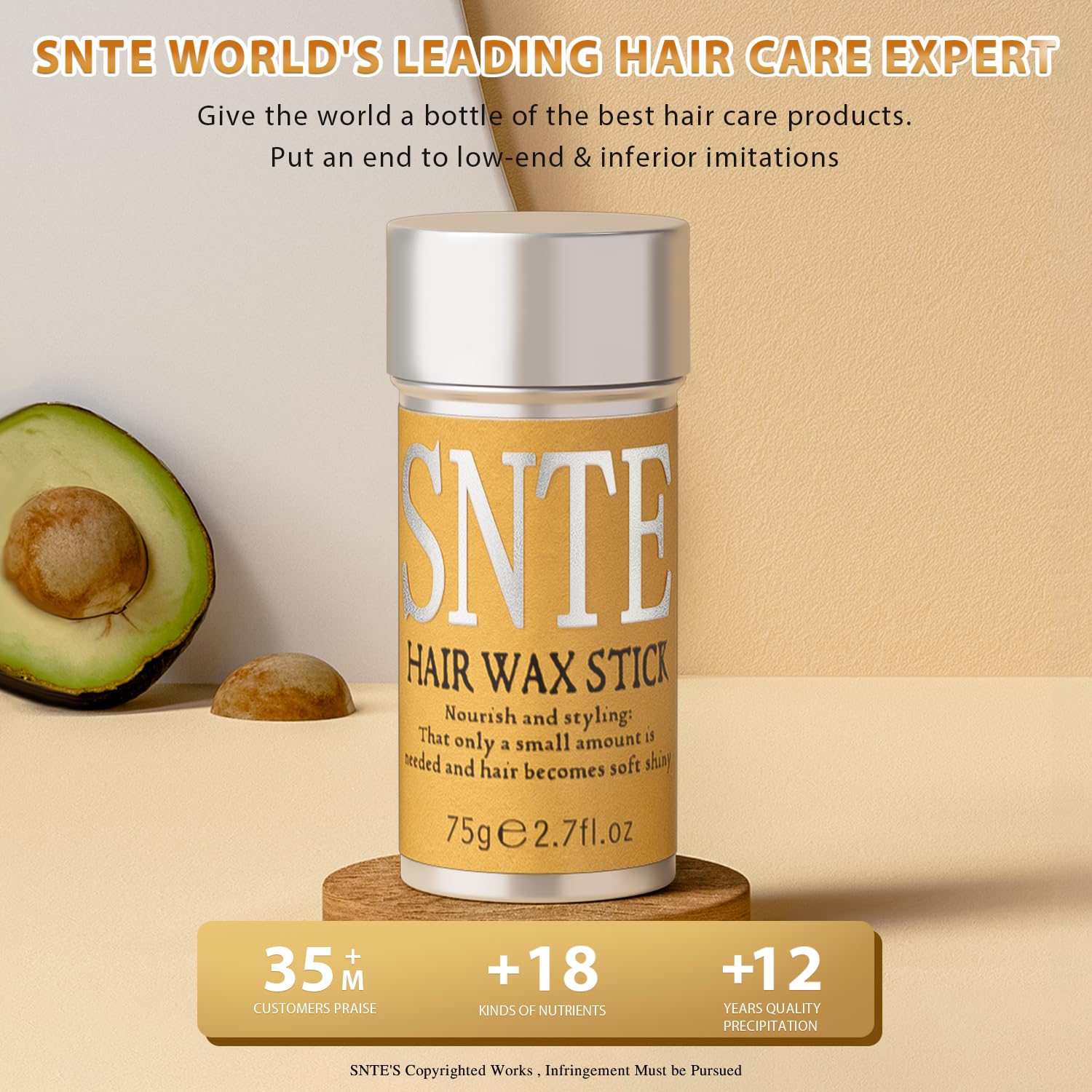Samnyte Hair Wax Stick edges-control for defined, clean hairlines.