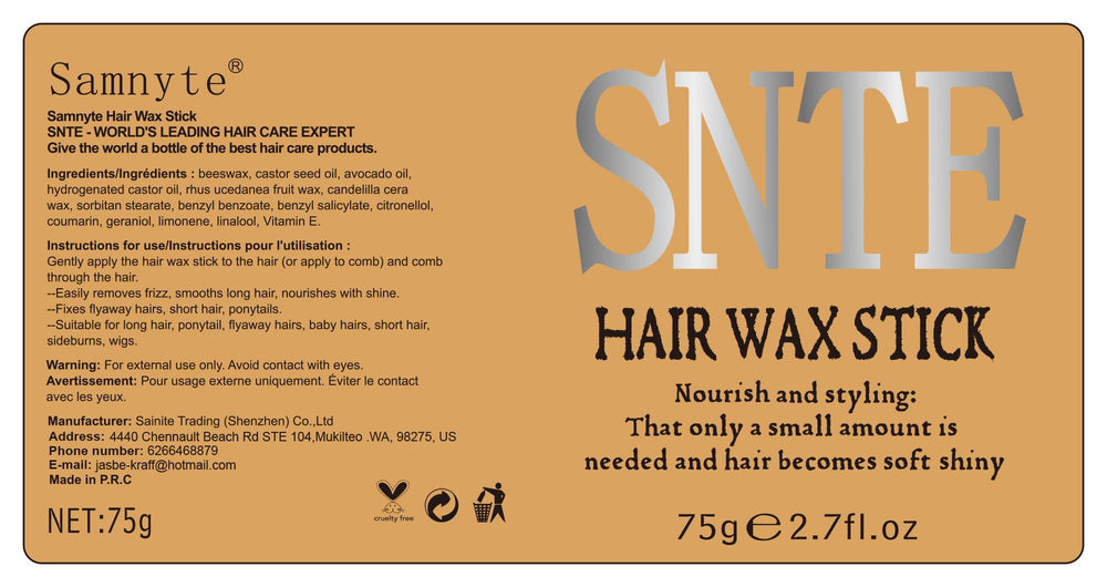 Samnyte Hair Wax Stick vegan and cruelty-free formula