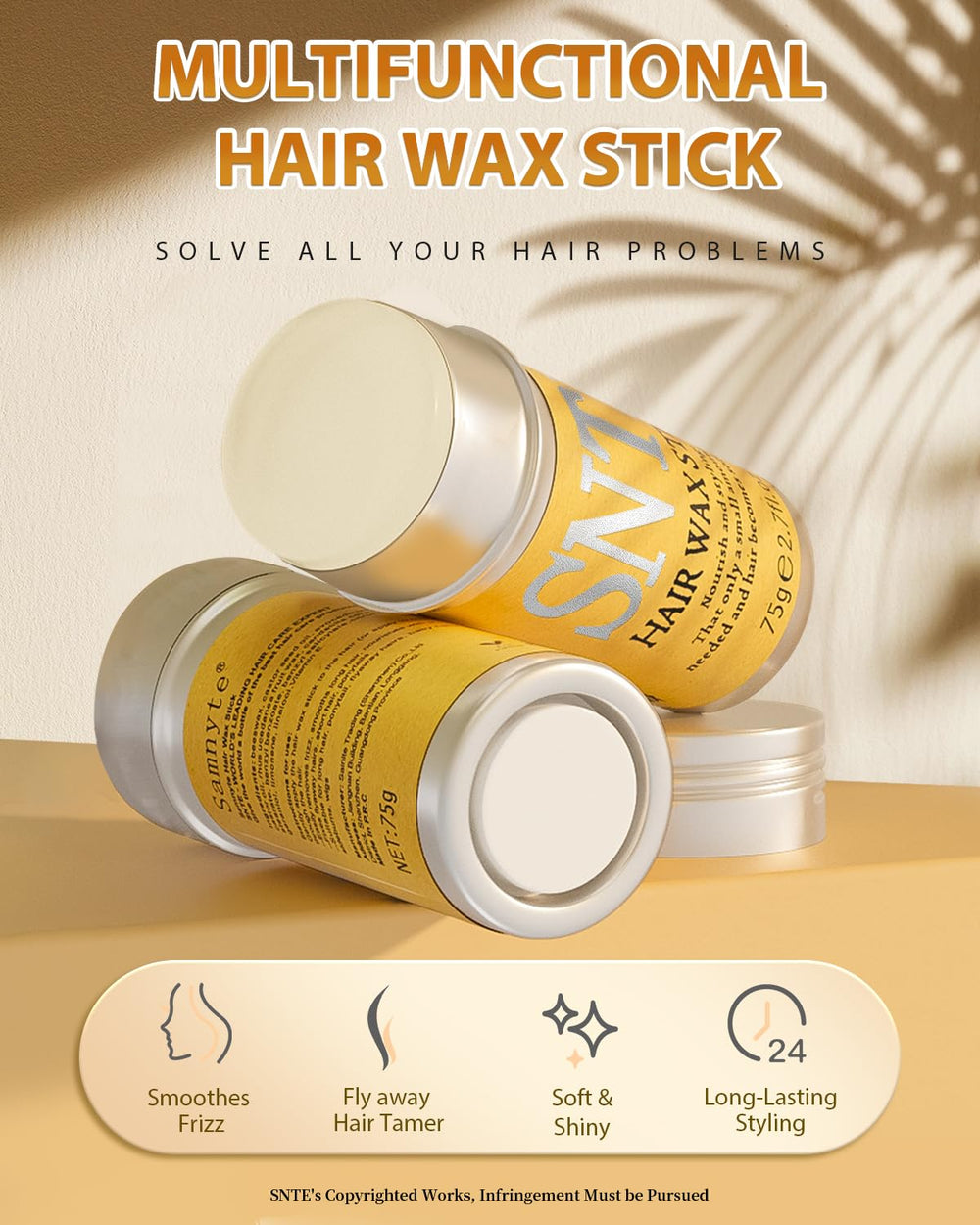 Samnyte open stick texture close-up highlighting smooth, spreadable wax