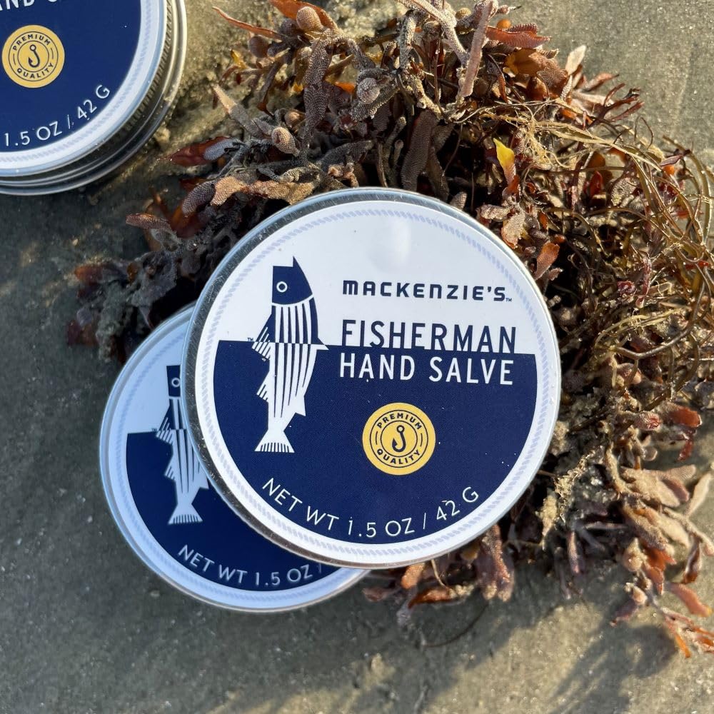Sam's Natural MacKenzie's Fisherman Hand Salve lemon essential oil aroma enhances routine.