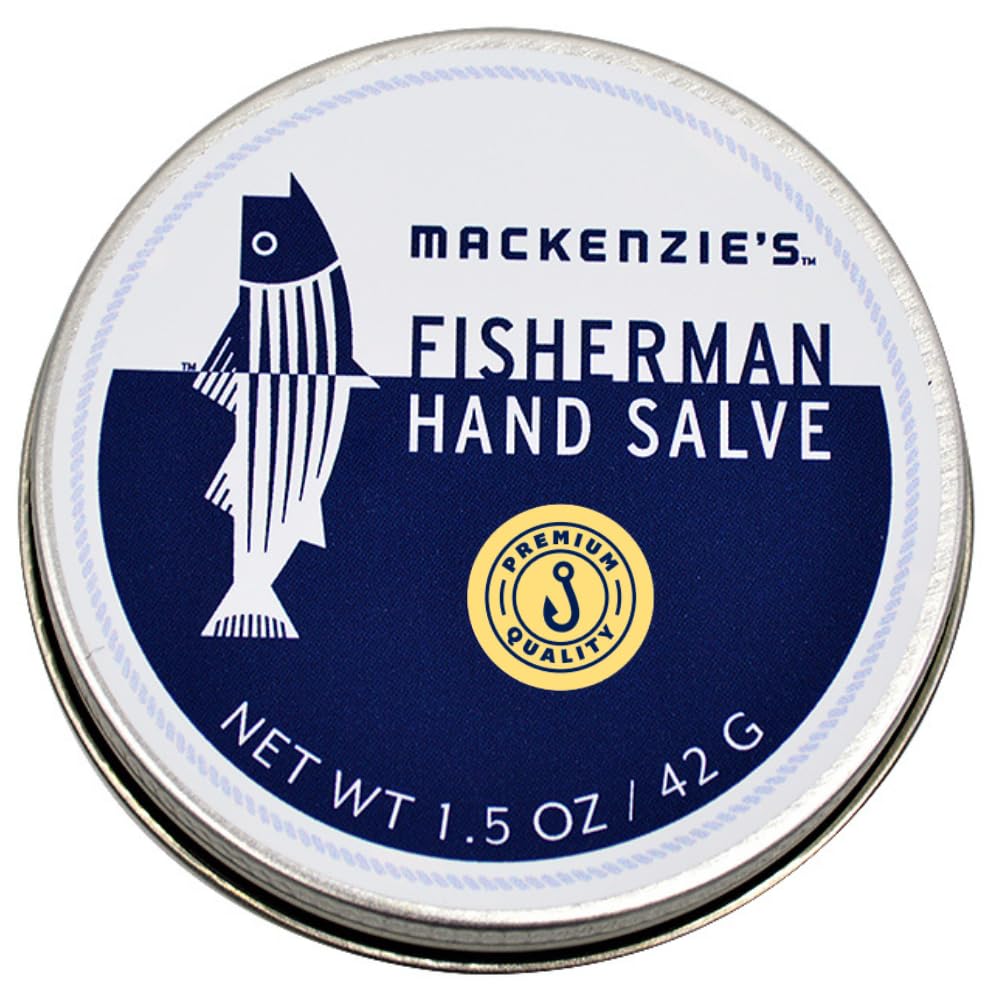 Sam's Natural MacKenzie's Fisherman Hand Salve tin open for dry skin relief.