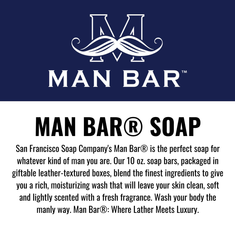 San Francisco Soap Co Man Bar uses at sink or shower for squeaky-clean skin
