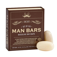 San Francisco Soap Company gift set box shows six men's bars, gift-ready.