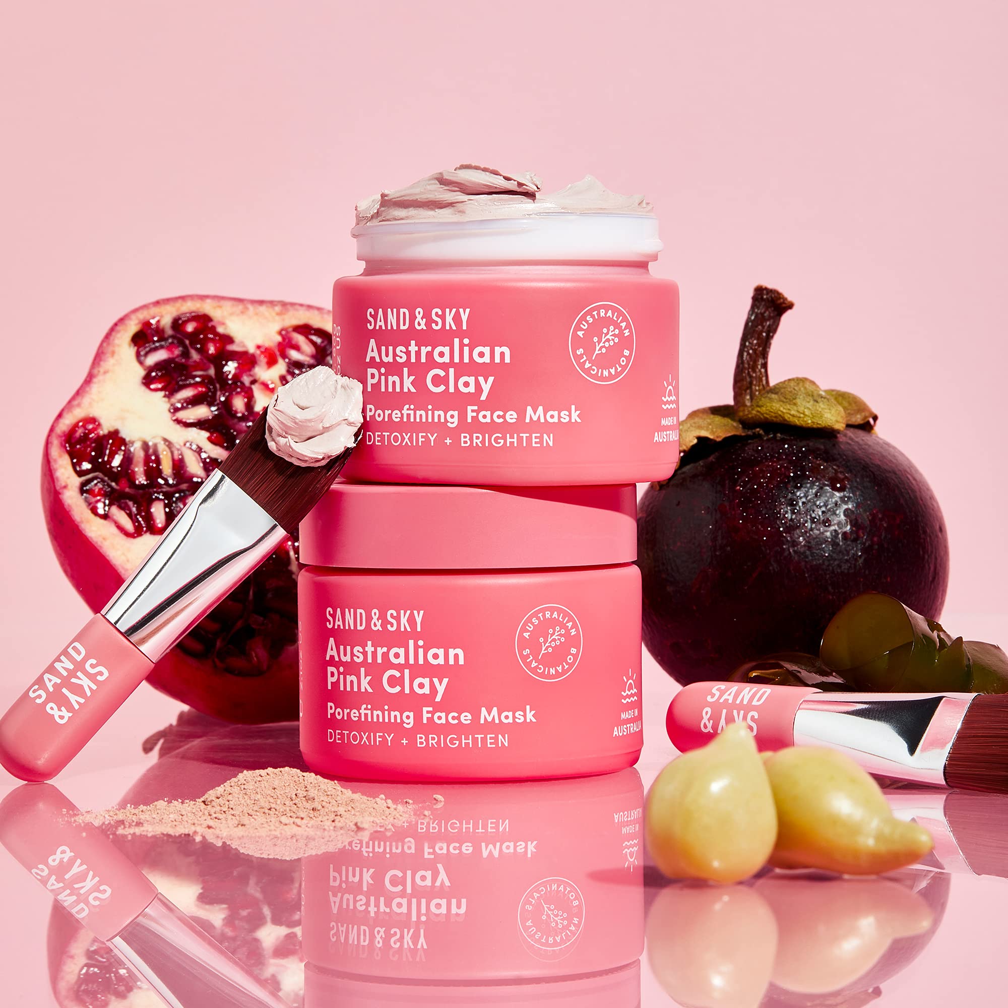Sand & Sky product packaging label emphasizing clean ingredients