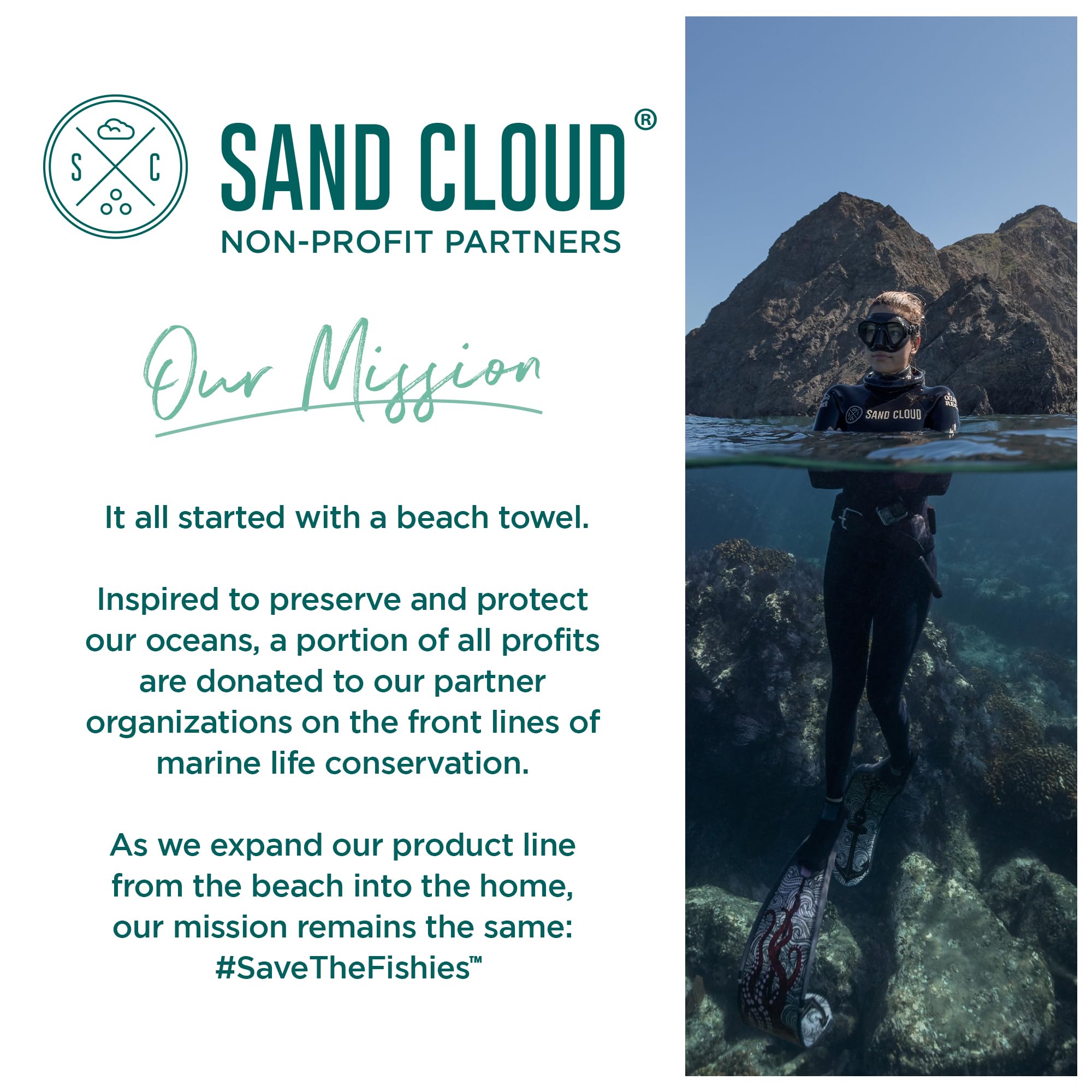 Sand Cloud Sage towel in a bathroom setting suggests quality and sustainability