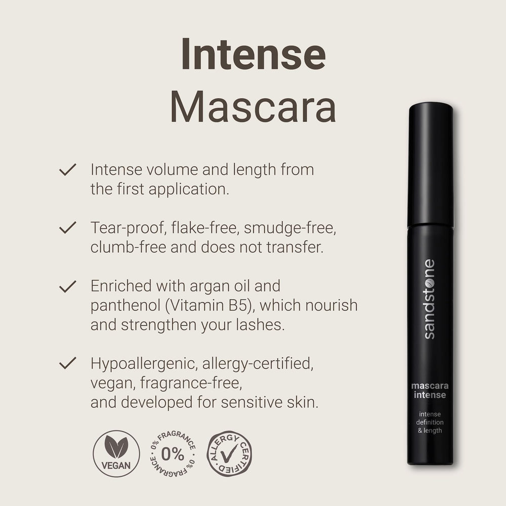 Sandstone Scandinavia mascara brush closeup highlighting precise lash separation.