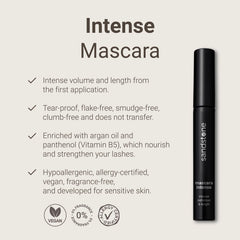 Sandstone Scandinavia mascara brush closeup highlighting precise lash separation.