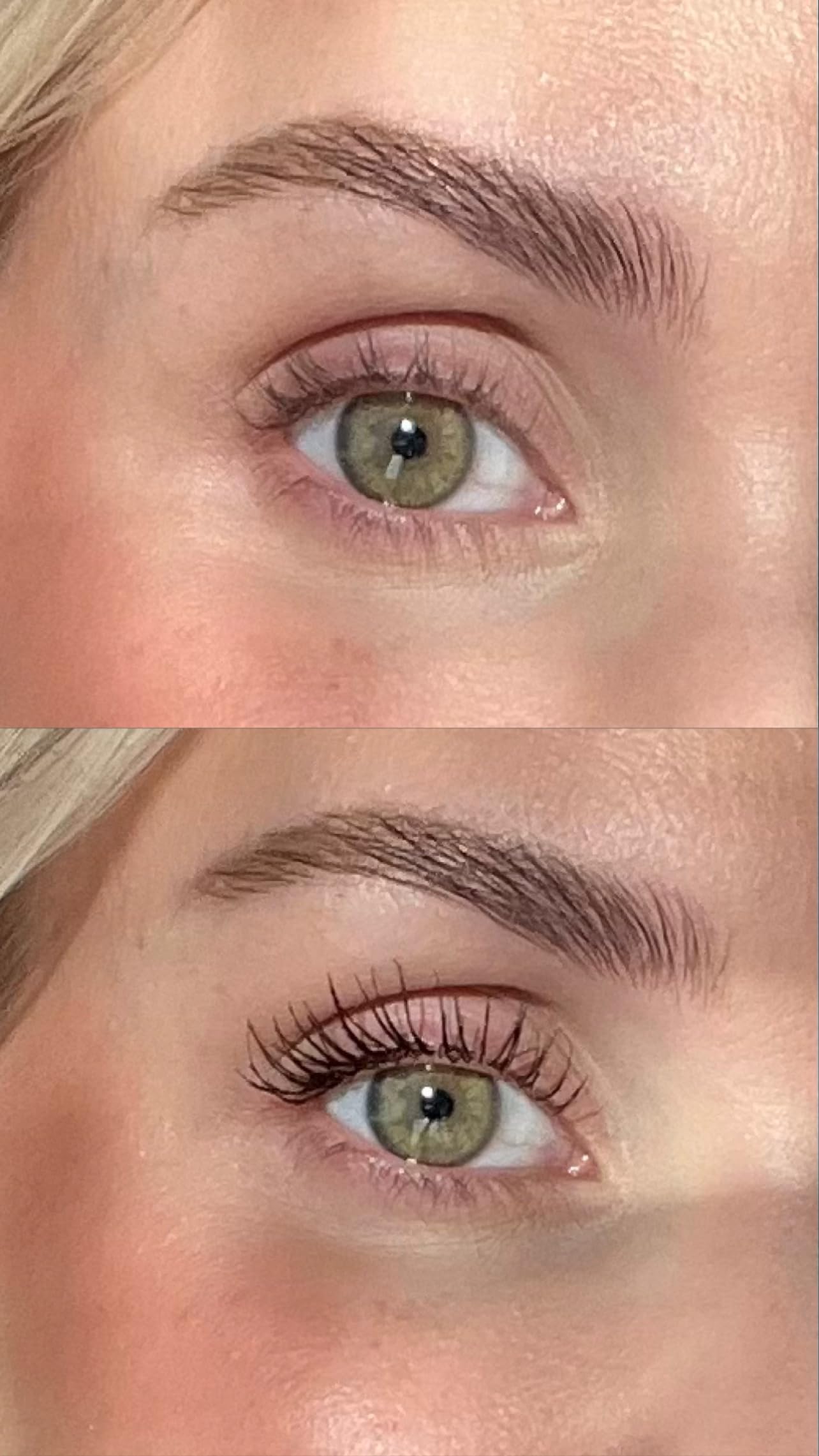 Sandstone Scandinavia mascara brush detail demonstrates even coating for volume and length.