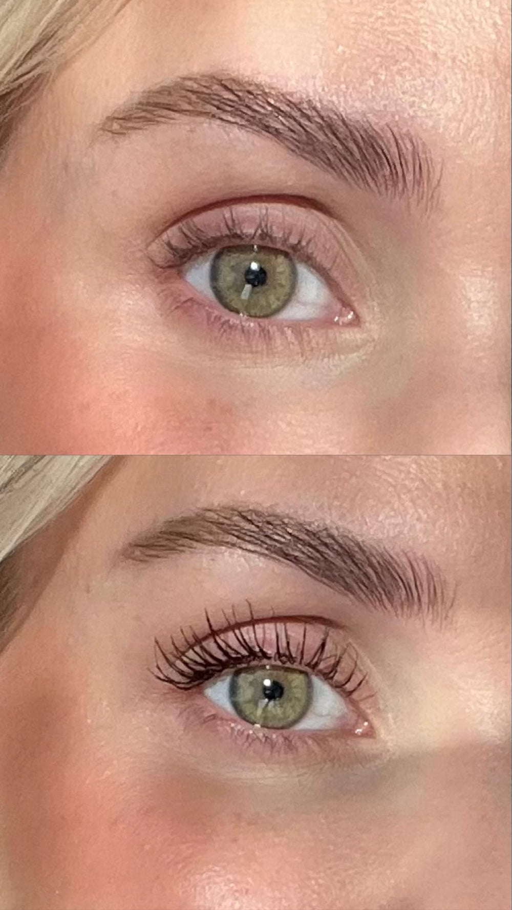 Sandstone Scandinavia mascara brush detail demonstrates even coating for volume and length.