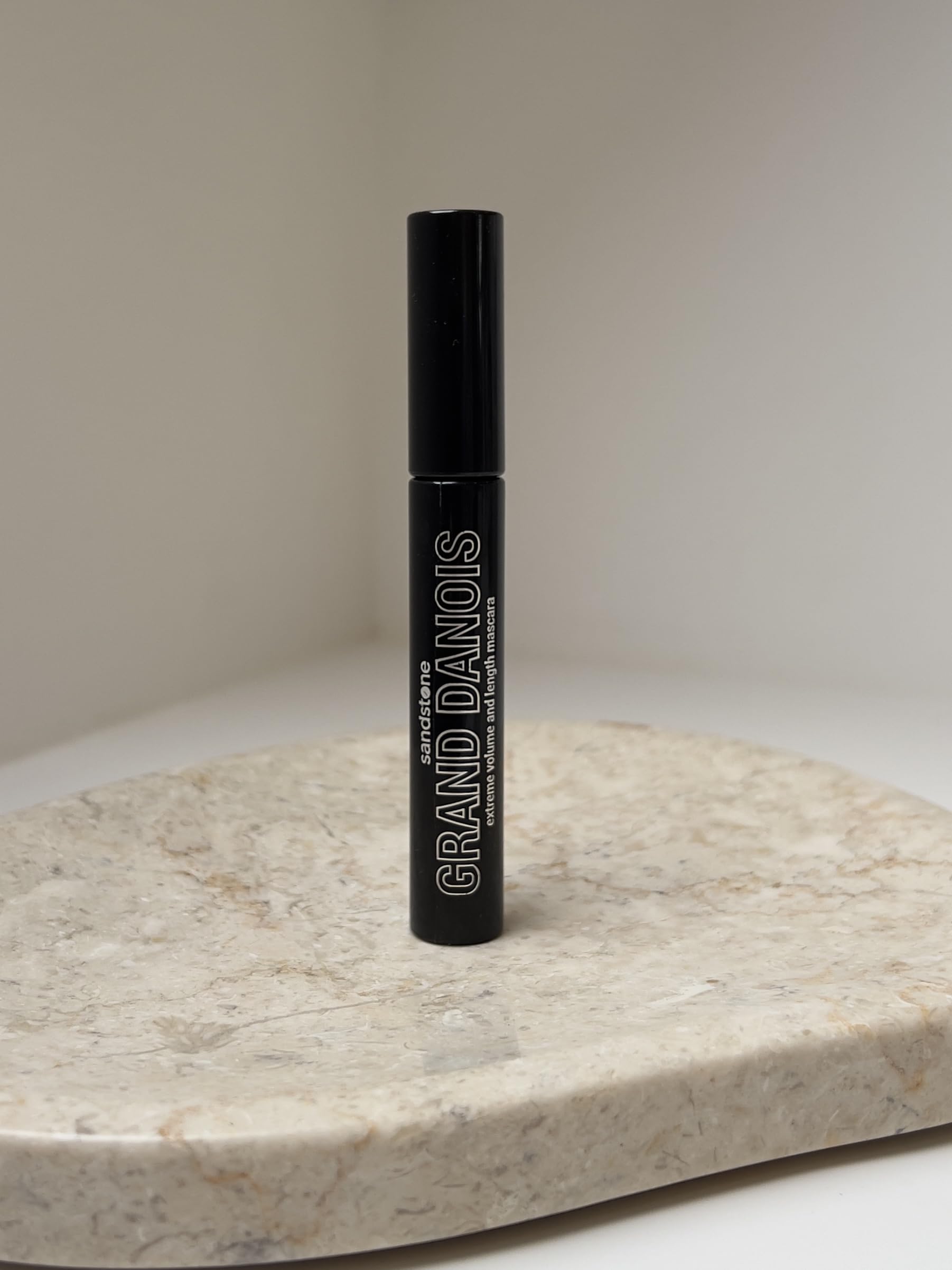 Sandstone Scandinavia mascara swatches on skin reveal natural length and subtle drama.