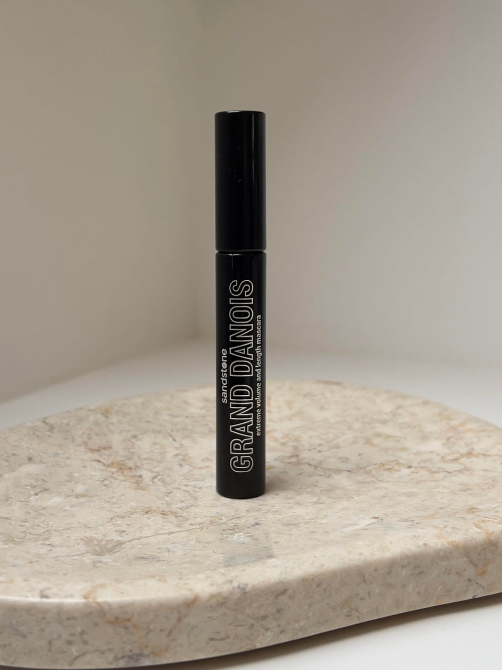 Sandstone Scandinavia mascara swatches on skin reveal natural length and subtle drama.