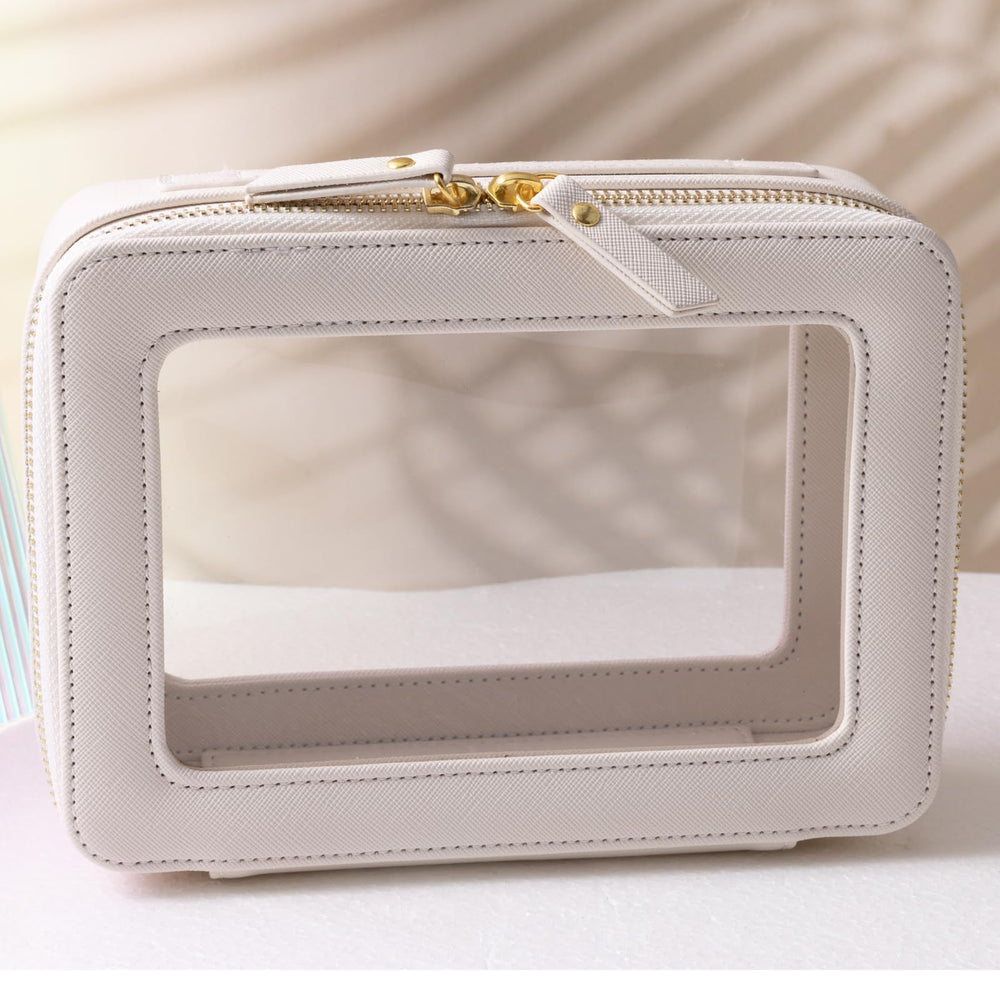 SANHECUN cosmetic bag with large opening for quick packing and visibility.