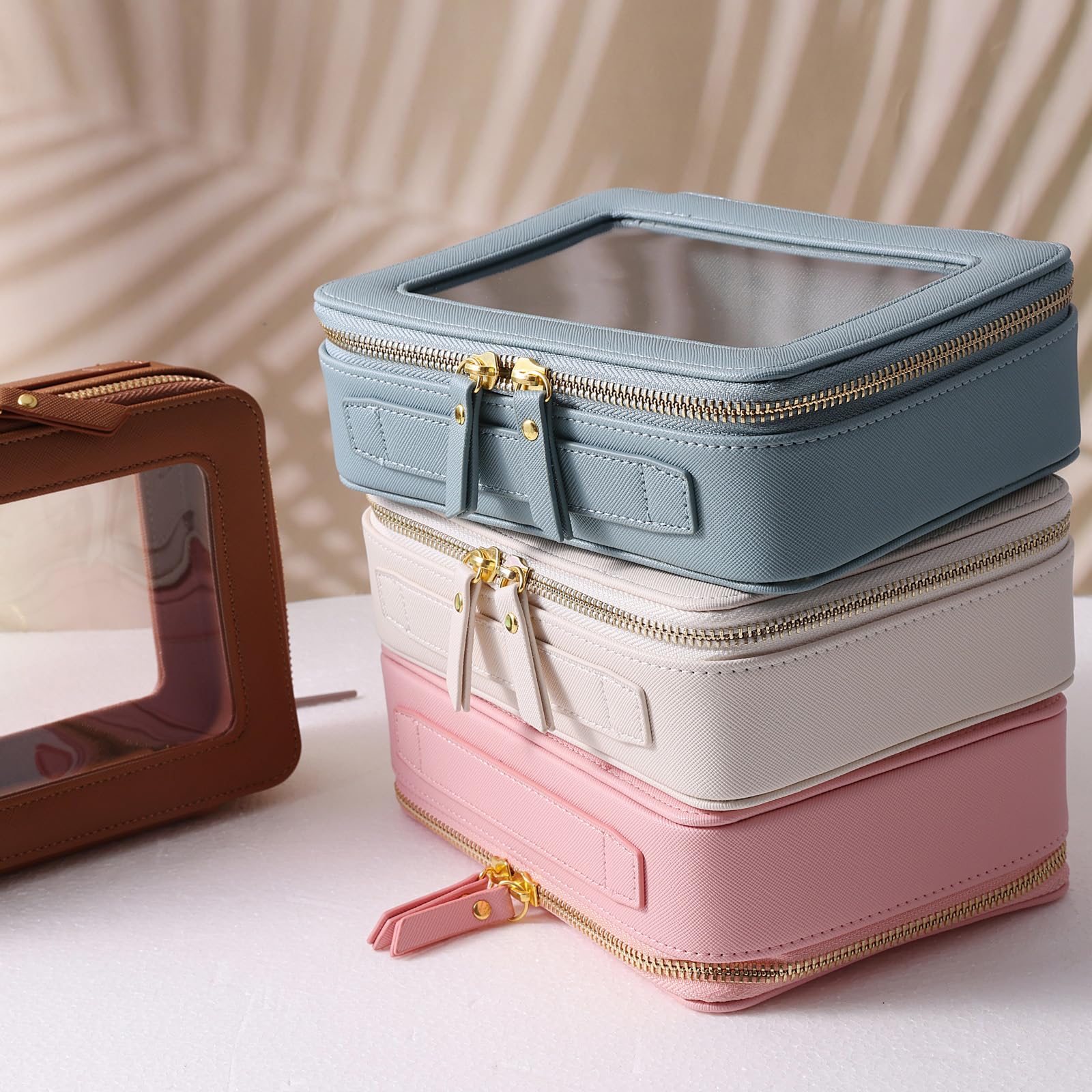 SANHECUN toiletry bag pink travel setup fits luggage easily