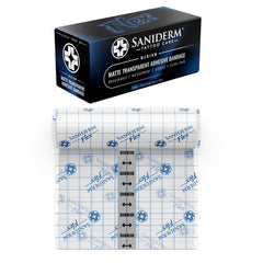 Saniderm Flex medium roll close-up shows durable adhesive and protection.