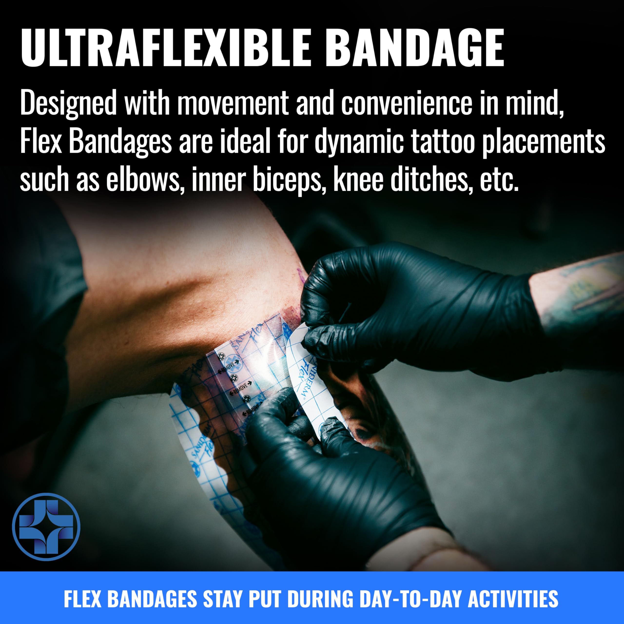Saniderm Flex sealed sterile pack emphasizes hygiene-first packaging.