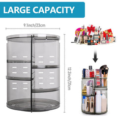sanipoe 360° rotating makeup organizer tray-assembly highlights adjustable shelves