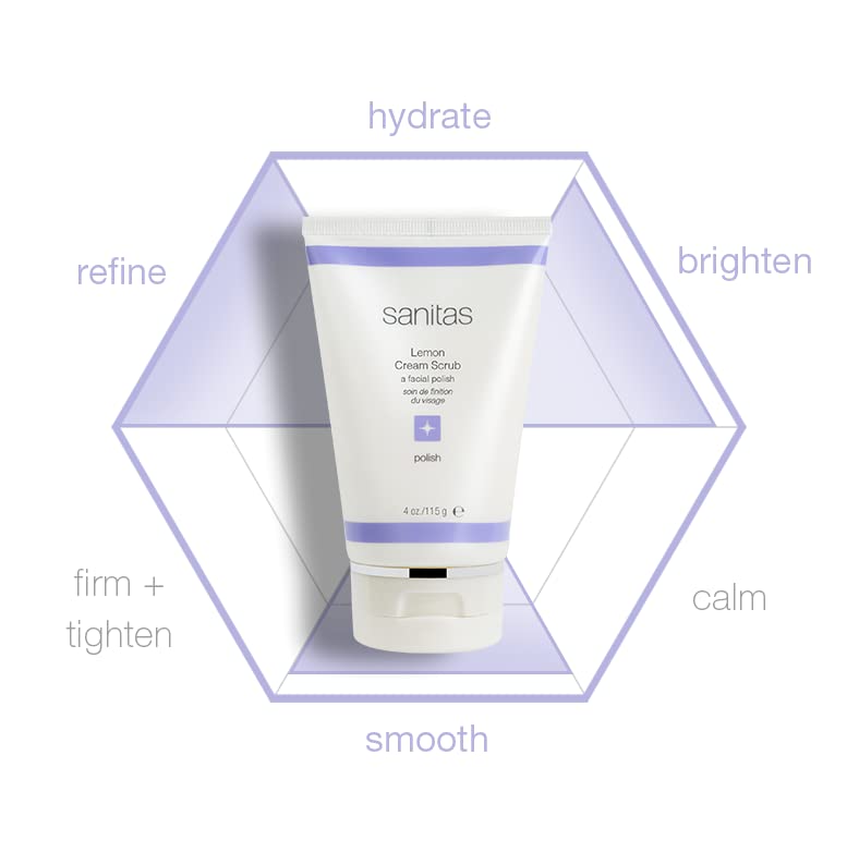Sanitas lemon cream scrub application on skin reveals smoother, radiant look