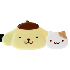 Sanrio Pom Pom Pudding long bangs clip close-up material showcases durable plastic for daily use