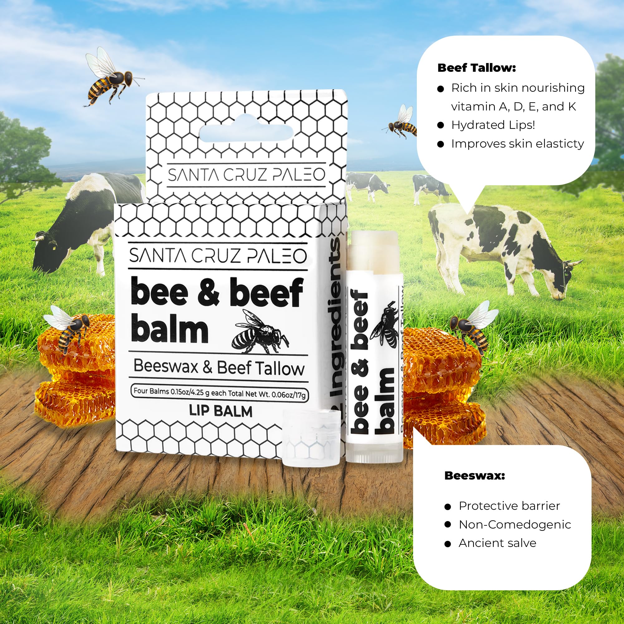 Santa Cruz Paleo beef tallow lip balm pack-inside captures compact travel-friendly design.