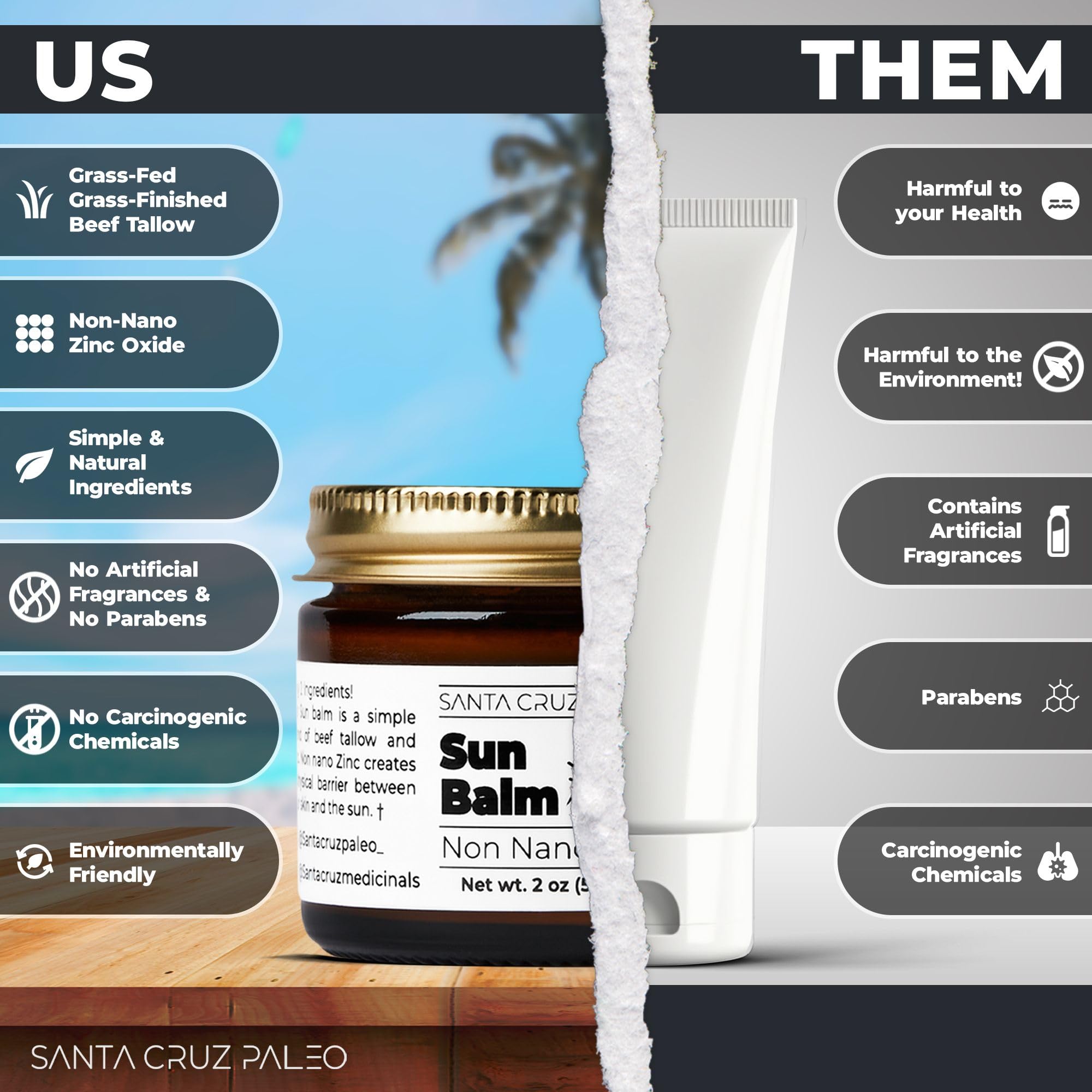 Santa Cruz Paleo face application unscented balm ideal for sensitive skin.