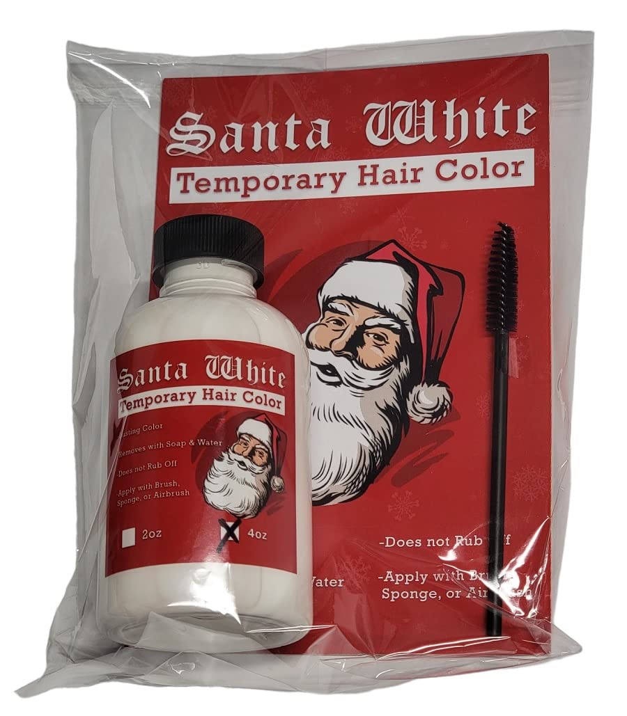 Santa White bottle and label showing opaque white color for festive hair