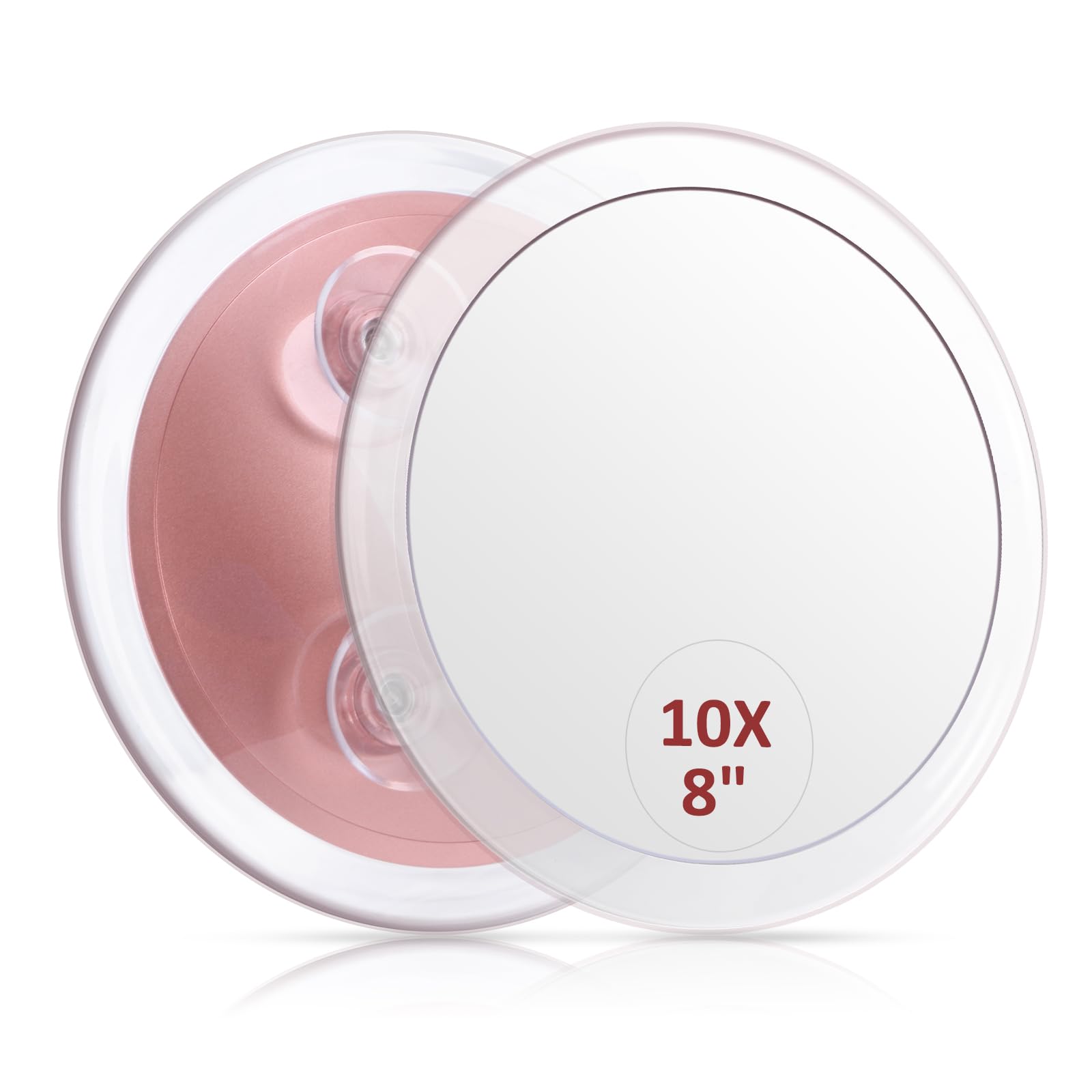 SANTOO large 8-inch round magnifying mirror with 10x magnification for precise grooming