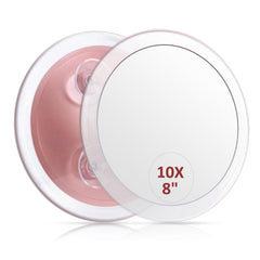 SANTOO large 8-inch round magnifying mirror with 10x magnification for precise grooming