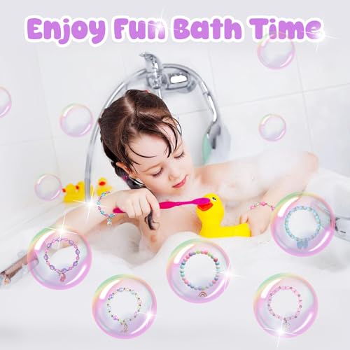 Santrela bath bombs colorful swirl with shimmering bubbles for playful tub fun.